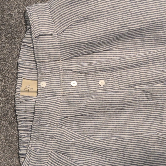 Tina Jo Blue & White Striped Linen Pants Size Small - Picture 2 of 5